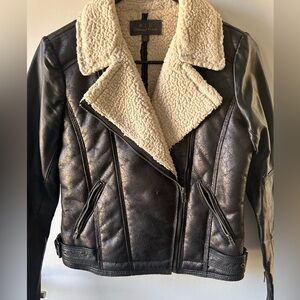 PJK Patterson J Kincaid faux shearling leather jacket size XS